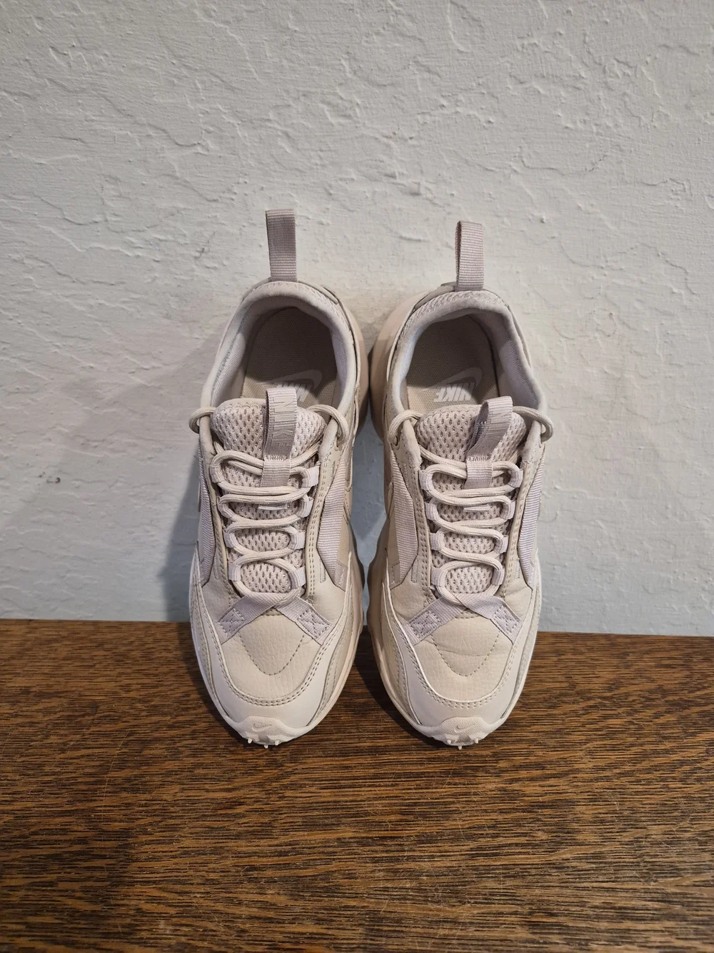 Nike Women's Beige/Light Pink React-Style Casual Trainer